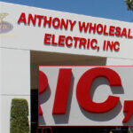 Building Sign with Foam Letters on Aluminum Face for Santa Ana Supply Store
