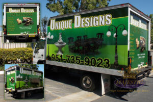 Custom Truck Trailer Wrap for Local Deliveries - Outdoor Furniture, Lighting, Fountains, Corona