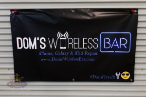 DOMs Bar vinyl banners