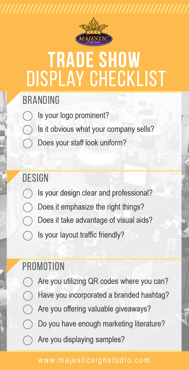 Trade Show Display Checklist Trade Show Display Checklist