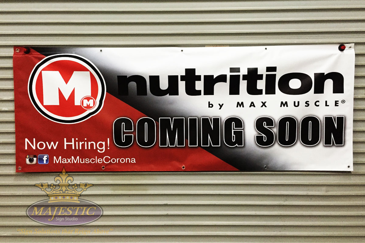 Affordable temporary banner for retail store promotion.