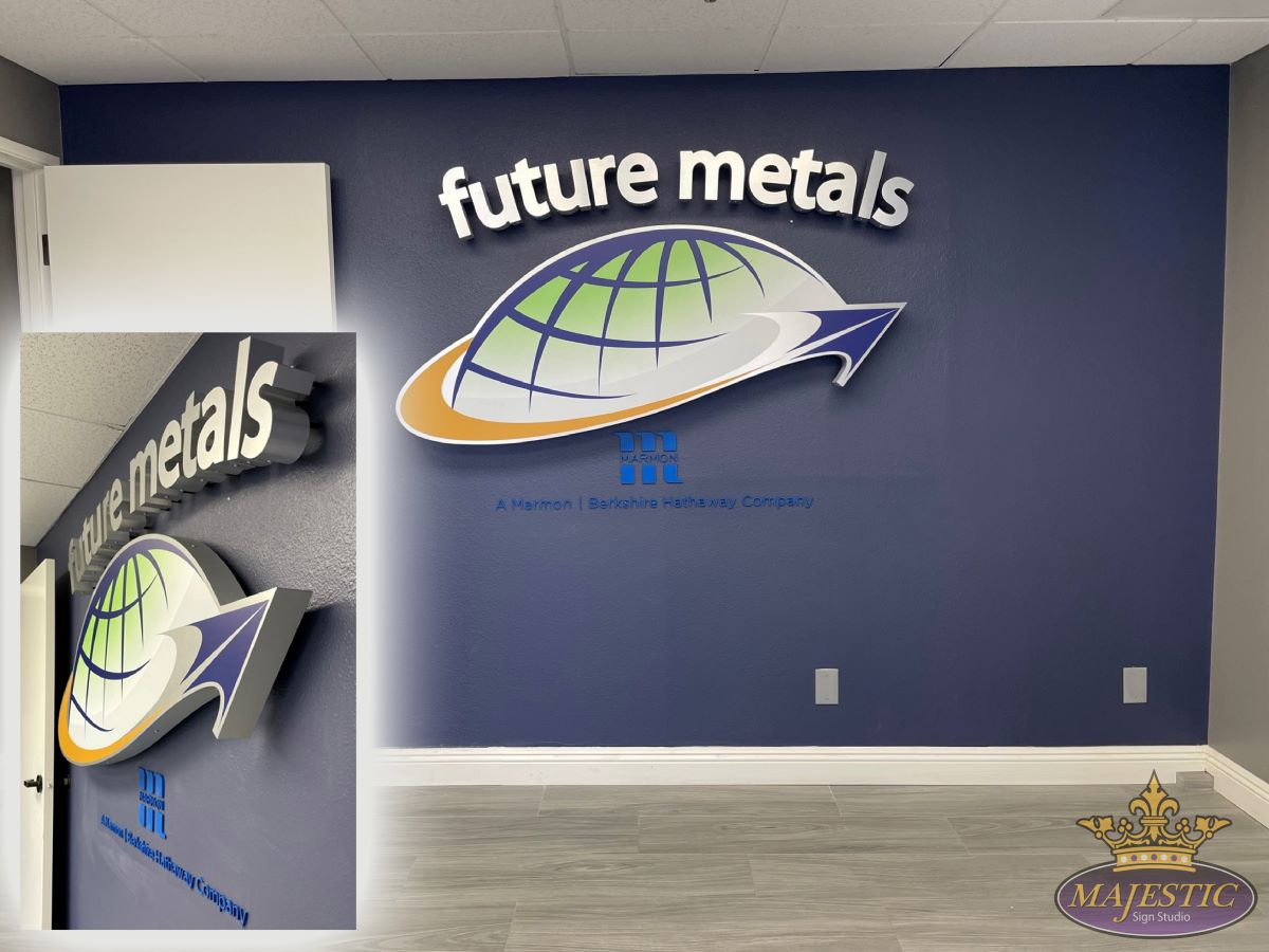 Future Metals Lobby Signs Made by Majestic Sign Studio in Corona, CA