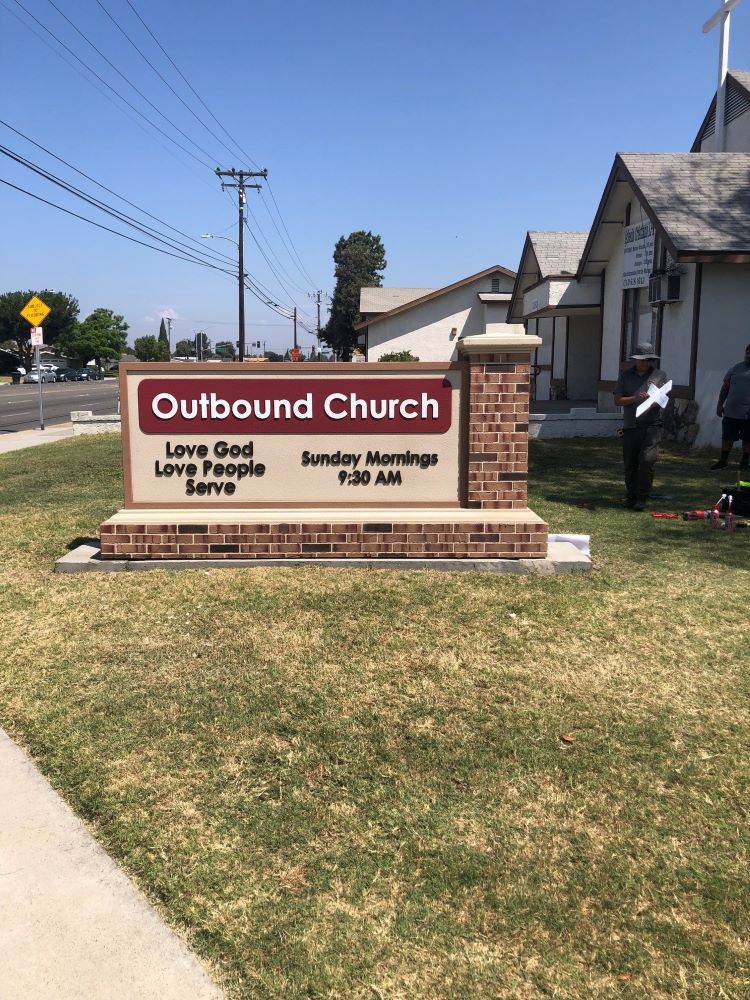 Outbound Church Monument Sign Made By Majestic Sign Studio In Corona