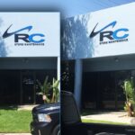 Black Painted Acrylic Building Sign w/Digital Print Vinyl Overlay