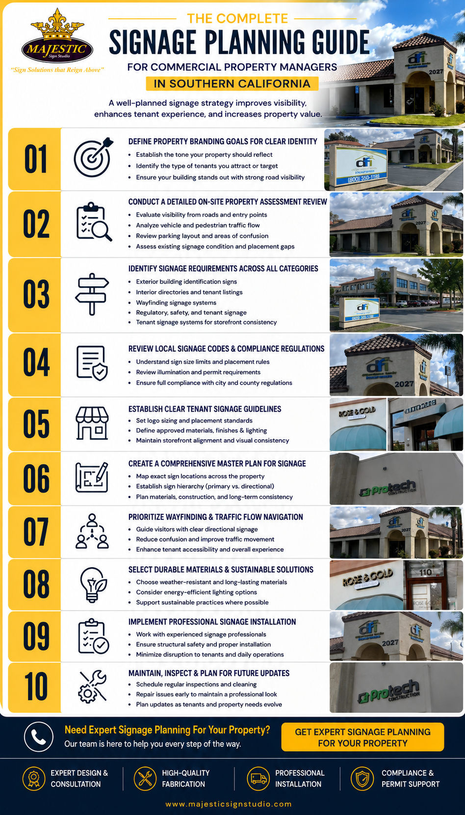 Commercial property signage planning guide for Southern California property managers by Majestic Sign Studio