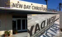 Church Building Sign with Flat Cut Aluminum Letters
