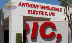 Building Sign with Foam Letters on Aluminum Face for Santa Ana Supply Store