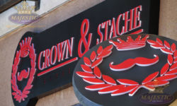 Outdoor Signs - Push Through Acrylic - LED Cabinet - Crown_Stache